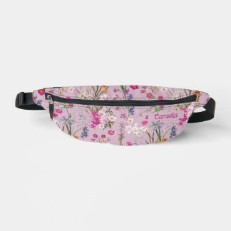 Sacs Banane Joli motif floral coloré Purple rose Personnalisé