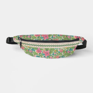 Sacs Banane Joli papier kraft effet floral avec dentelle verte