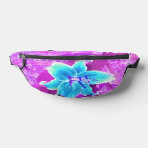 Sacs Banane Jolie Aqua Blue Stargazer Lily sur violet