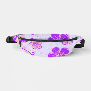 Sacs Banane Jolie impression florale violette et rose sur lava