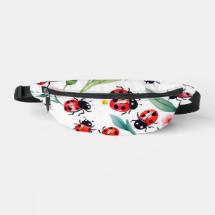 Sacs Banane Jolies coccinelles et motif fleurs blanc