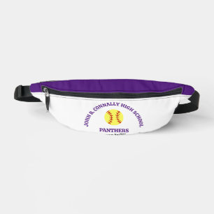 Sacs Banane Joueuse de softball au lycée violet Personnalisé