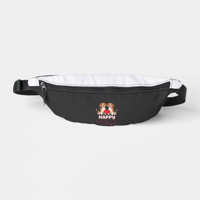 Sacs Banane Joyeuse Saint-Valentin Couple de Beagles (Recto)