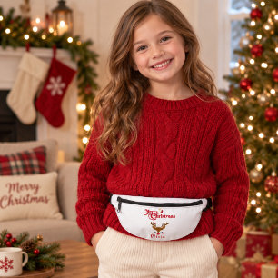 Sacs Banane Joyeux Noël au renne mignon personnalisé