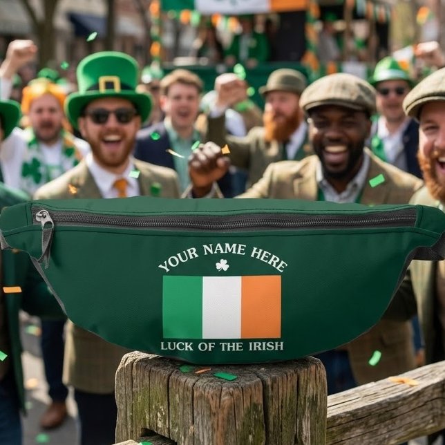 Sacs Banane La Saint-Patrick Drapeau Irlande Nom Personnalisé  (Créateur téléchargé)