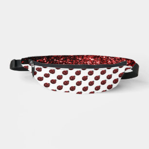 Sacs Banane Ladybug brille rouge motif blanc