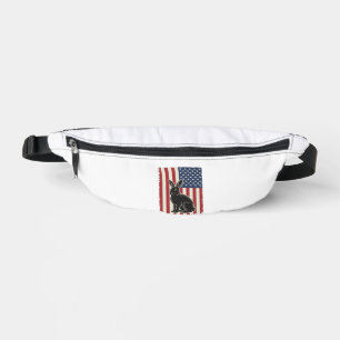 Sacs Banane Lapin Patriotique Drapeau Américain Gravure Vintag
