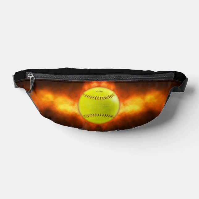 Sacs Banane Les flammes de balle rapide de softball jaune de S (Poser)