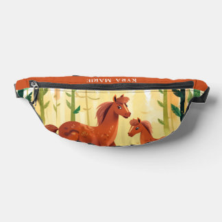 Sacs Banane Les mignons enfants cheval amoureux ajouter le nom