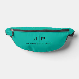 Sacs Banane LETTRE INITIALE Modèle Personnalisée Turquoise