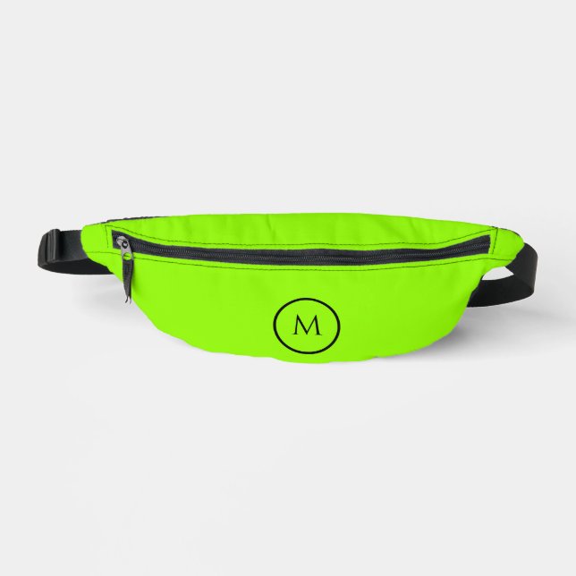 Sacs Banane Lettre monogramme vert fluorescent d'une couleur (Recto)