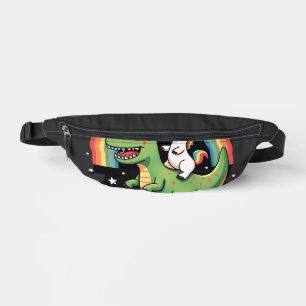Sacs Banane Licorne Arc-en-Ciel Chevauchant T rex - Garçons Fi