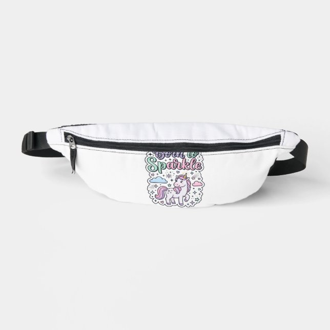 Sacs Banane Licorne née pour briller Graphisme Merch Desig (Recto)