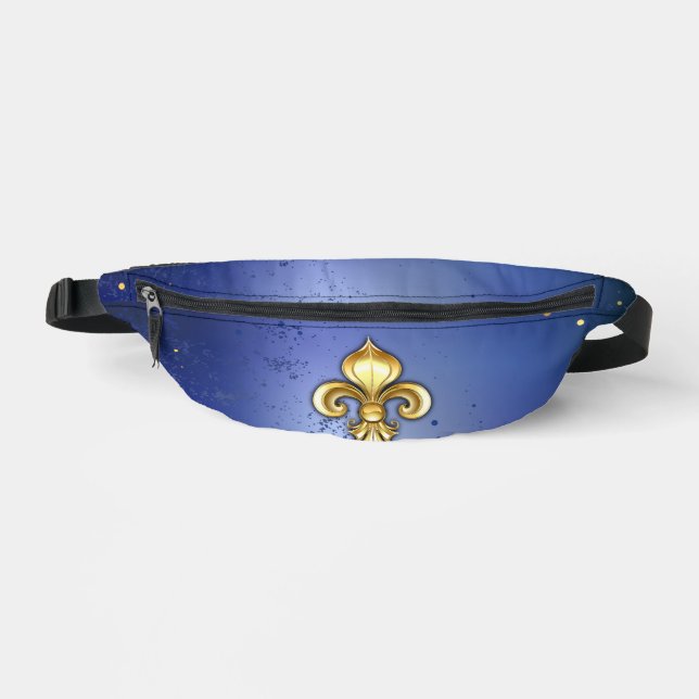 Sacs Banane Lis d'or sur fond bleu (Recto)