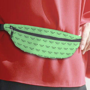 Sacs Banane Logo de l'entreprise Motif sans couture sur vert c