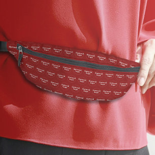 Sacs Banane Logo d'entreprise Motif sans couture sur Red Fanny