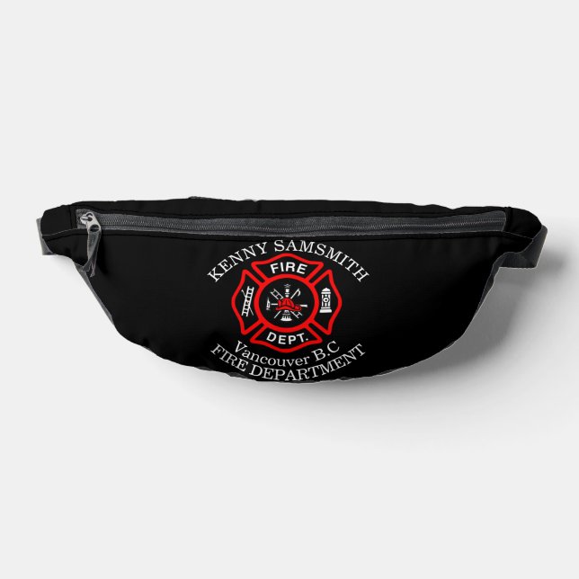 Sacs Banane Logo du service d'incendie Badge noir et rouge (Poser)