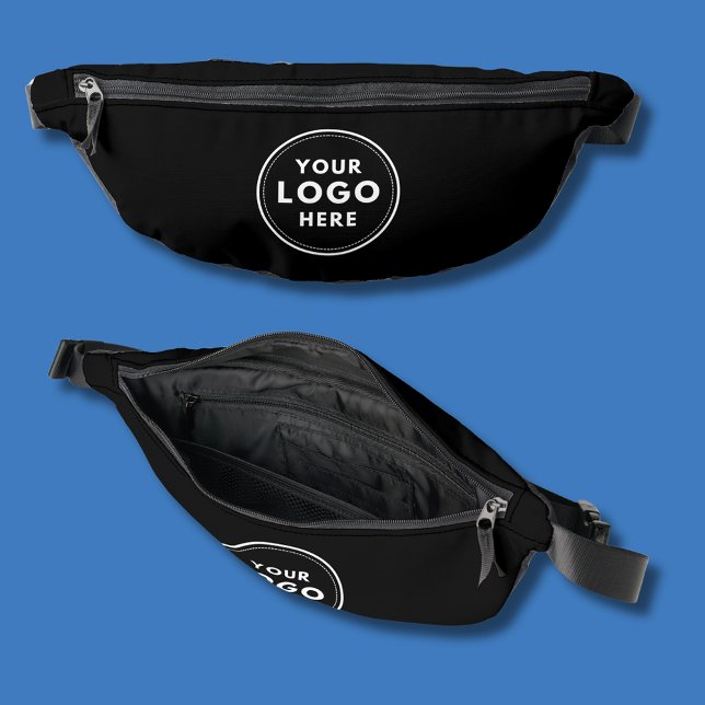 Sacs Banane Logo professionnel noir (Simple logo black fanny back, ideal for corporate professional branding. Just add your own logo.)