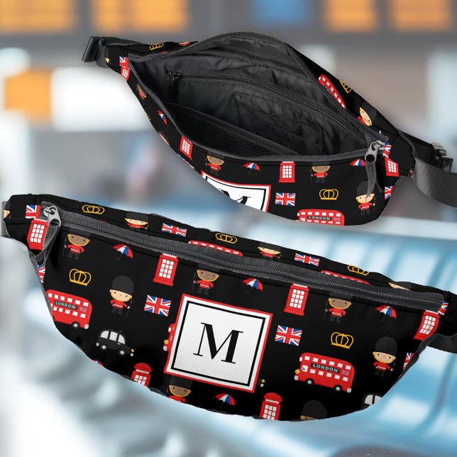 Sacs Banane London Guards Nom du bus Monogram British England (London Guards Bus Name Monogram British England Fanny Pack)