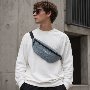 Sacs Banane Look de jeans en denim vintage bleu