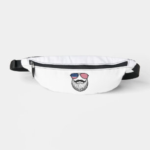 Sacs Banane Lunettes de soleil barbe patriotique vintage T-shi