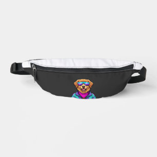Sacs Banane Lunettes de soleil pour chien mignon Art néon rétr