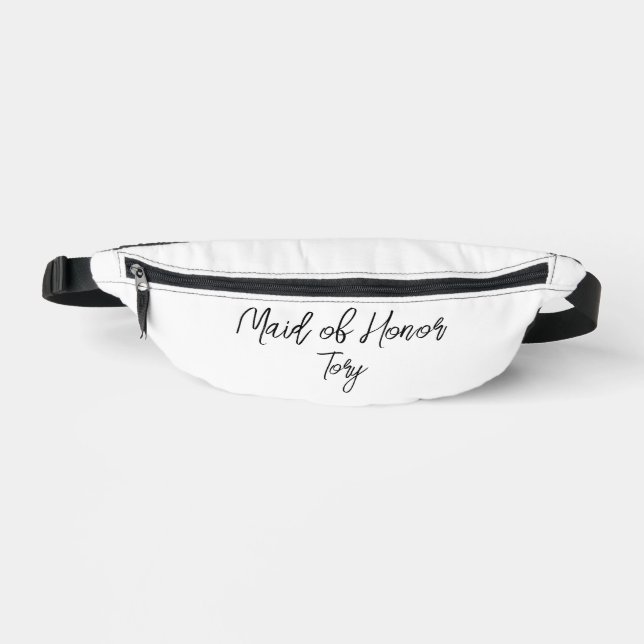 Sacs Banane Maid of Honor Black Text sur le pack blanc Fanny (Recto)