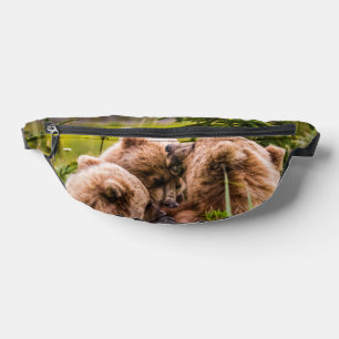 Sacs Banane Mama bear nourrit ses deux petits, Lake Clark Nati