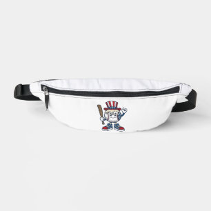 Sacs Banane Mascotte de baseball patriotique dessin de gravure
