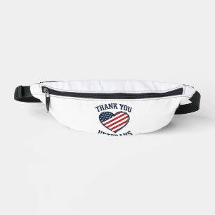 Sacs Banane Merci aux vétérans T-shirt vintage à cœur patrioti