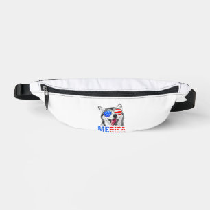 Sacs Banane Merica Chien Sibérien Husky Drapeau Américain 4 Ju