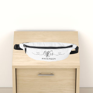 Sacs Banane Mme white black mariée