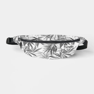 Sacs Banane Modern Grey Tropical Nom du Motif Custom Travel
