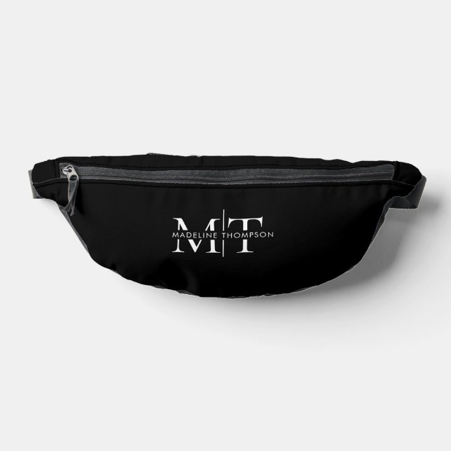 Sacs Banane Modern Typography Monogram Black (Poser)