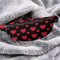 Moderne Elegant Simple Noir & Coeur Rouge Motif