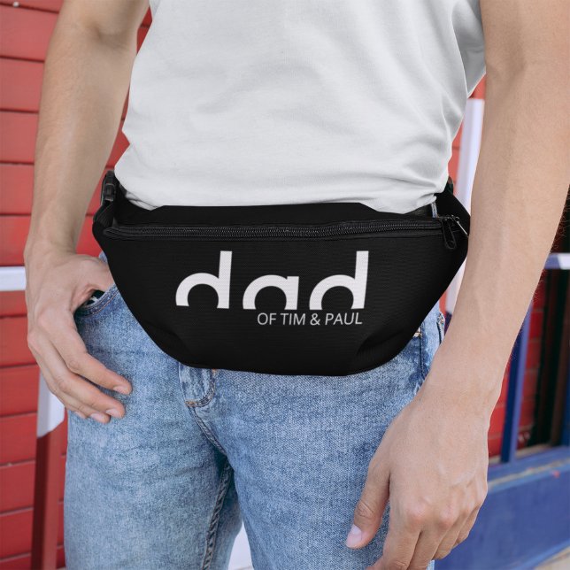 Sacs Banane Moderne Simple père noir et blanc (fanny pack for dad black and white)