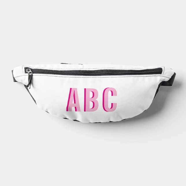 Sacs Banane Monogramme à 3 lettres Bold Sport rose chaud (Poser)