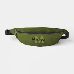 Sacs Banane Monogramme du motif de maillage géométrique vert d