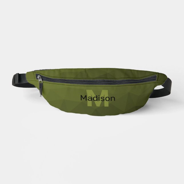 Sacs Banane Monogramme du motif de maillage géométrique vert d (Recto)