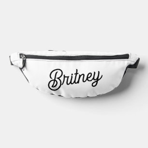 Sacs Banane Monogramme et nom personnalisés en noir moderne