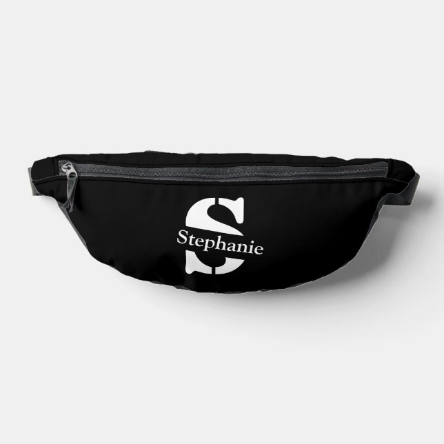 Sacs Banane Monogramme et nom professionnel simple classique (Poser)
