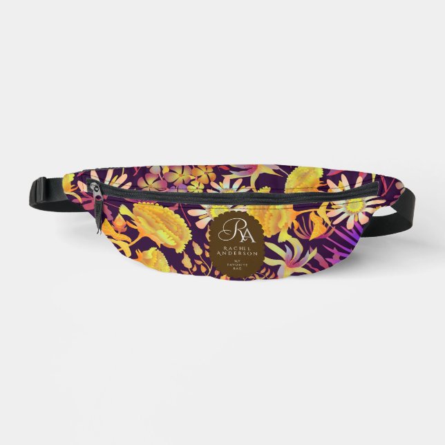 Sacs Banane Monogramme floral mystique marron fleuri (Recto)