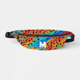 Sacs Banane Monogramme Imprimé Animal Coloré Abstrait Cool