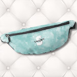 Sacs Banane Monogramme initial moderne simple<br><div class="desc">Aquarelle moderne mignonne Monogramme Turquoise Bébé bleu bébé. Une toile de fond bleu turquoise ou bleu turquoise offre la toile d'un pack de mamie monogramme mignon et contemporain, avec initiales et nom. Travaille pour un garçon ou une fille ! La palette de couleurs noir et blanc du monogramme, composée de...</div>