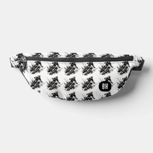 Sacs Banane Monogramme Initiales Personnalisées Moto Pour Lui