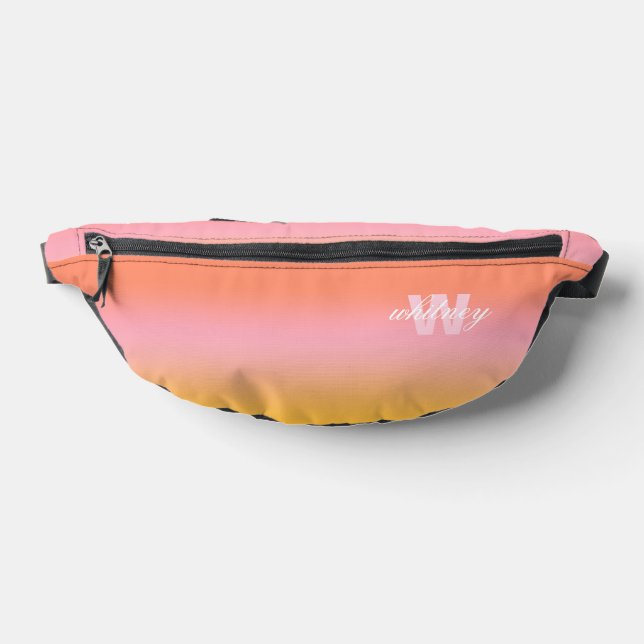 Sacs Banane Monogramme Moderne Chic Pastel Ombre (Poser)
