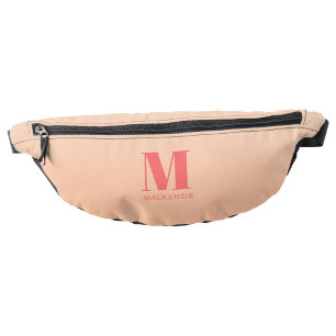 Sacs Banane Monogramme moderne Nom initial Peach Gradient