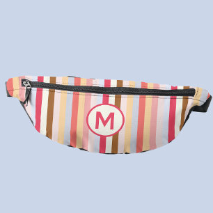 Sacs Banane Monogramme Monogramme Moderne Pastel Candy Stripe