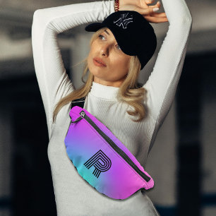 Sacs Banane Monogramme néon rose bleu et violet ombre