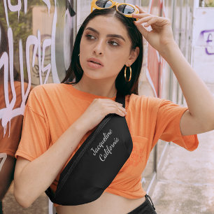 Sacs Banane Monogramme noir blanc taille croisée Personnalisé